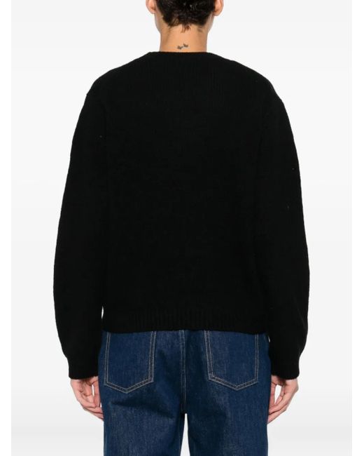 Maison Kitsuné Black Round-Neck Knitwear
