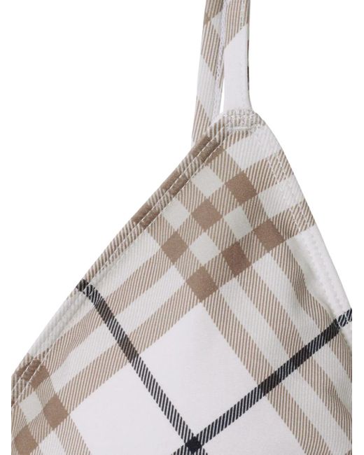 Burberry Metallic Checkered Bikini Top