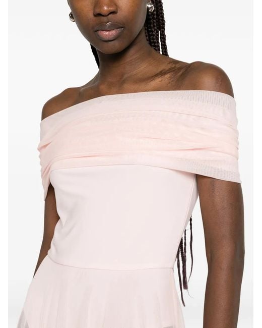 Norma Kamali Pink Cowl-Neck Maxi Dress