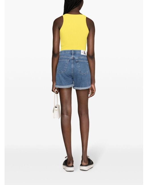 Calvin Klein Blue High-rise Denim Shorts