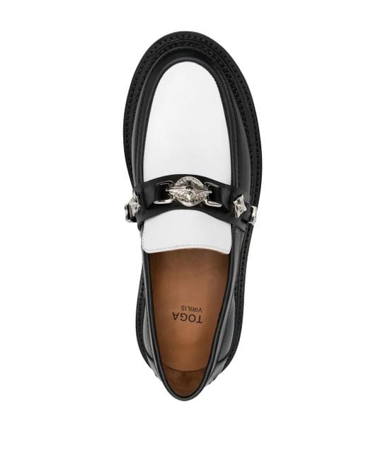 Mocasines con detalle de placa Toga Virilis de hombre de color Black