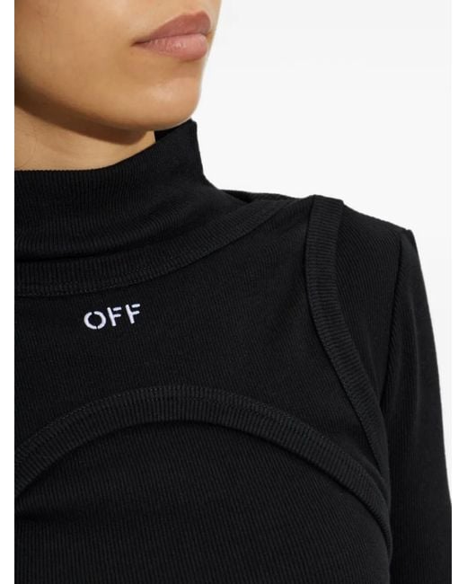 Off-White c/o Virgil Abloh Black Cut-Out Turtleneck Midi Dress