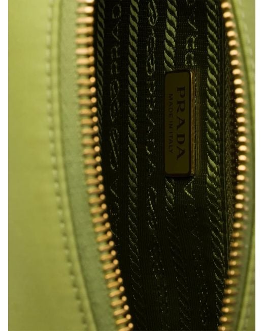 Prada Green Re-Nylon Schultertasche Mit Reißverschluss