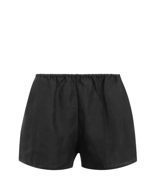 Deiji Studios Black V-Neck Side-Tie Top And Shorts Set (Set Of Two)