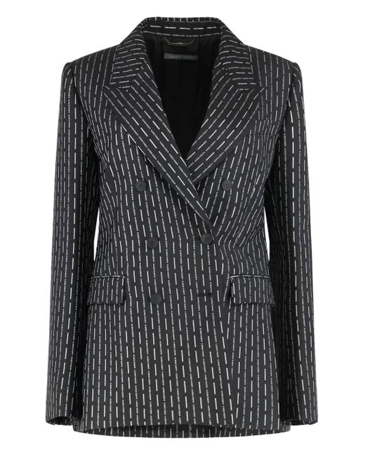 Blazer Croisé À Rayures Alberta Ferretti en coloris Black