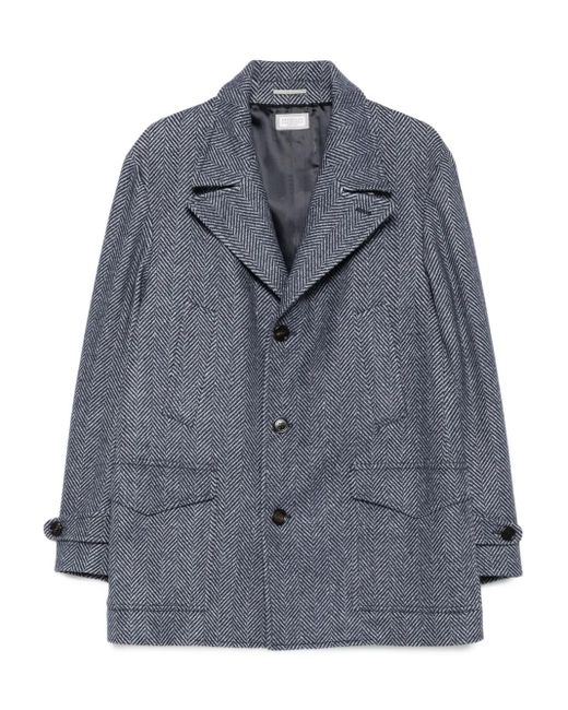 メンズ Brunello Cucinelli ヘリンボーン ジャケット Blue