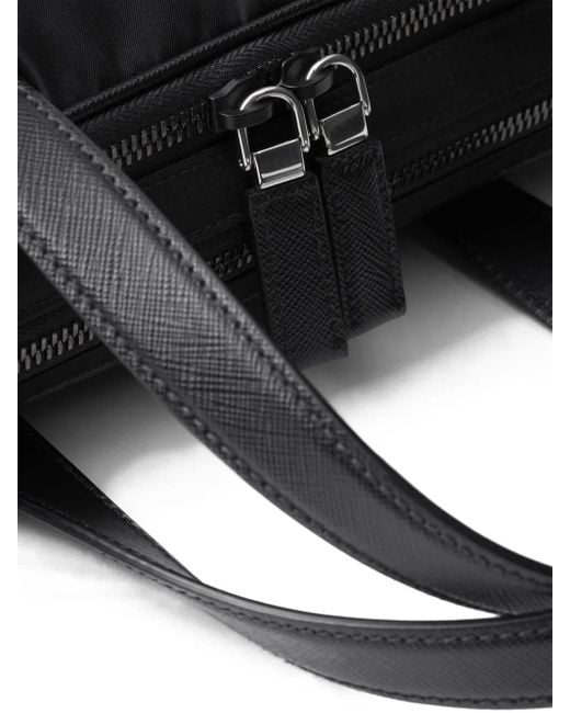 Prada Black Logo-Plaque Briefcase for men