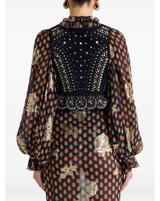 Etro Black Studded Leather Vest