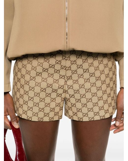 Gucci High Waist Shorts in het Natural