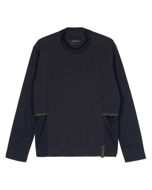 Sease Blue Panelled Cotton-blend Sweatshirt for men