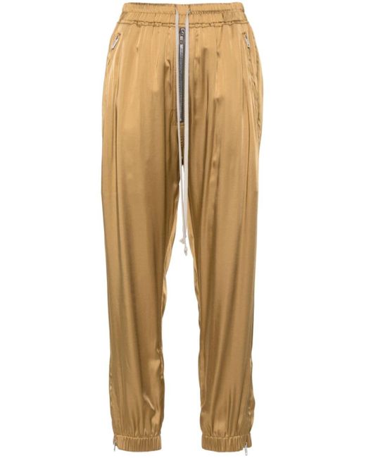 Rick Owens Natural Charmeuse Track Pants