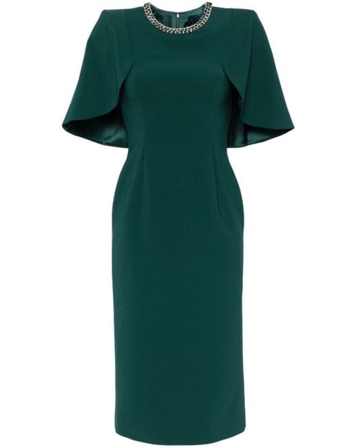 Jenny Packham Flirtini Midi-jurk Verfraaid Met Kristallen in het Green
