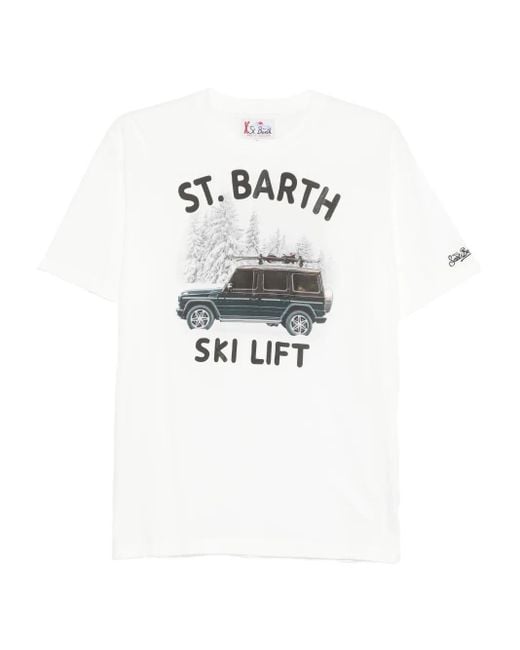 T-Shirt Ski Lift di Mc2 Saint Barth in White da Uomo