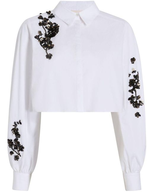 Cinq À Sept White Selina Cropped Shirt