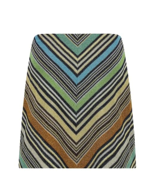 Missoni Gray Geometric Pattern Skirt