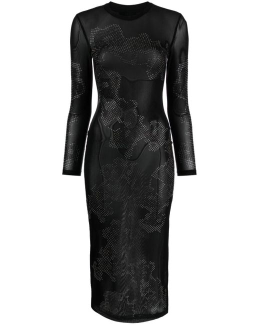 Vestido Aaliyah con detalles de cristal Cynthia Rowley de color Black