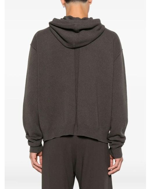 Rick Owens Black Zipped Hoodie for men