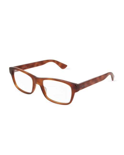 Gucci スクエア眼鏡フレーム Brown