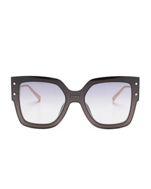 Philipp Plein Brown Rose Venus Square-Frame Sunglasses
