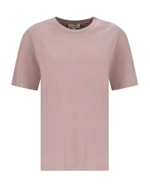 FRAME T-Shirt Met Ronde Hals En Korte Mouwen in het Pink