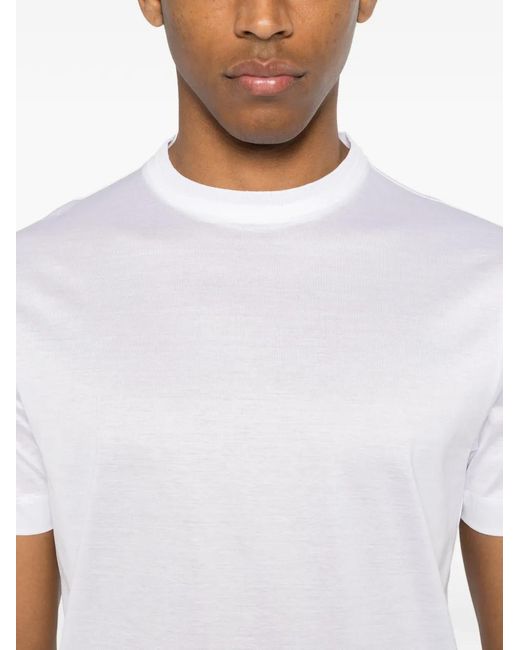 Canali White T-Shirt À Col Rond for men