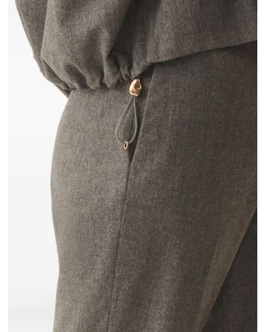 Fabiana Filippi Brown Hooded Balloon-Sleeve Jacket