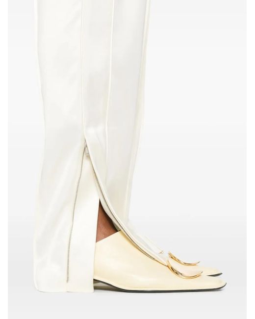 Jil Sander White Elasticated Straight-Leg Trousers