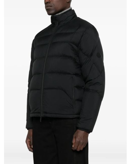 Moncler Black Quilted Zip-Up Jacket for men