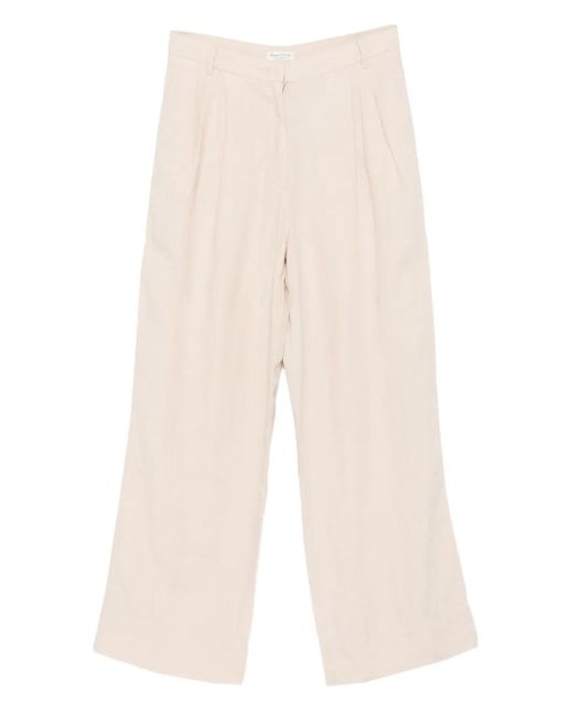 Marc O' Polo Pleated Linen Trousers Natural