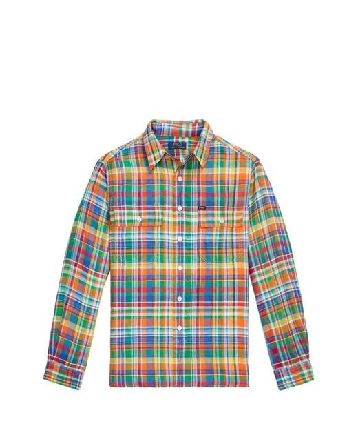 Polo Ralph Lauren Blue Plaid-Pattern Shirt for men