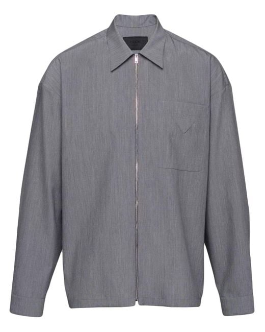 Prada Hemd mit Reißverschluss in Gray für Herren