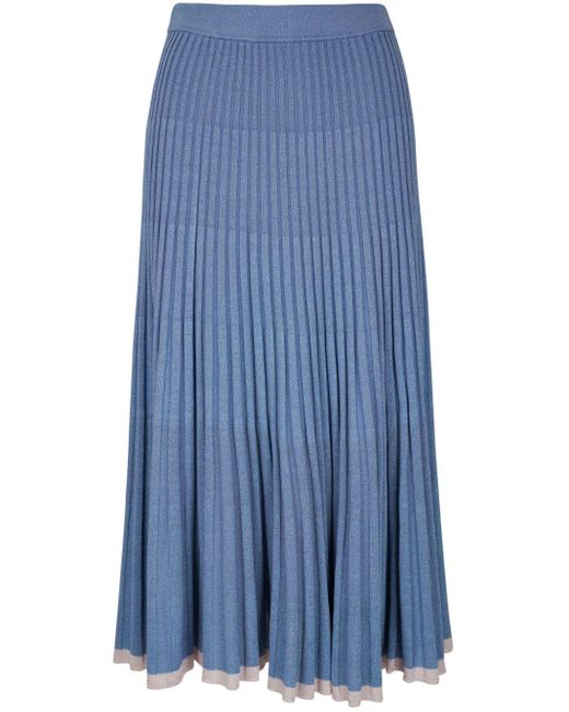 Zimmermann Blue High-waist Pleated Skirt