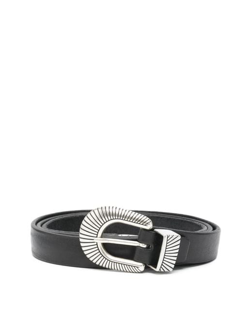 Eraldo White Textured-Buckle Belt for men
