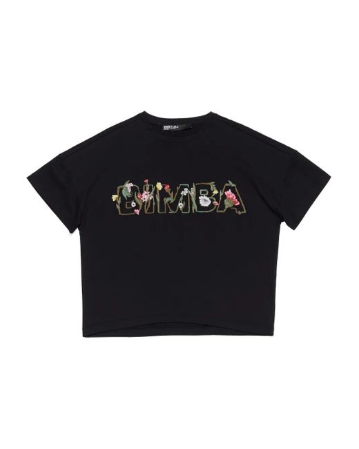 Bimba Y Lola Black Embellished Graphic T-Shirt