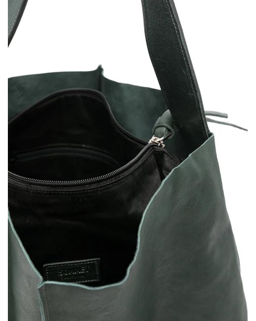 SOMMET Black Sahara Leather Shoulder Bag