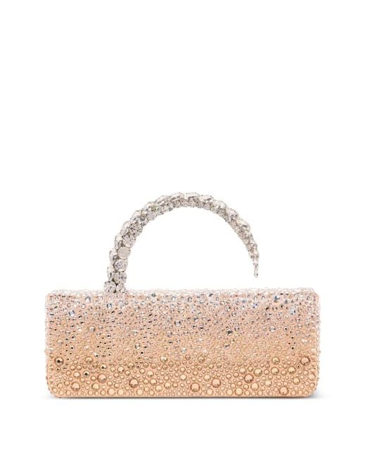 L'ALINGI Pink Malika Stone-Encrusted Clutch Bag