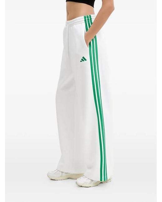 Adidas White Stadium Three-Stripe Track Pants