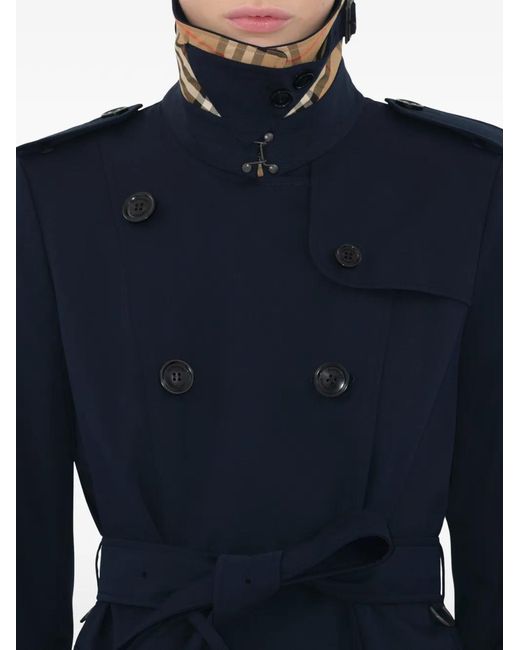 Burberry Blue Mid-Length Chelsea Heritage Trench Coat