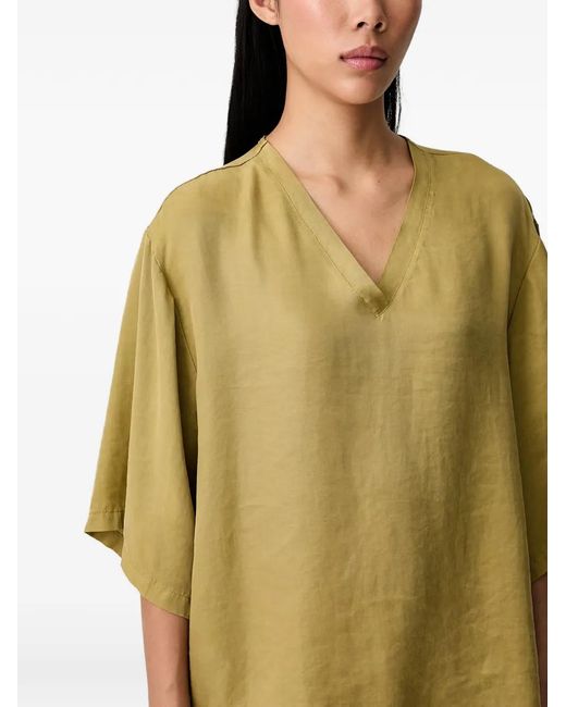ViCOLO Natural V-Neck Wide-Sleeve Top