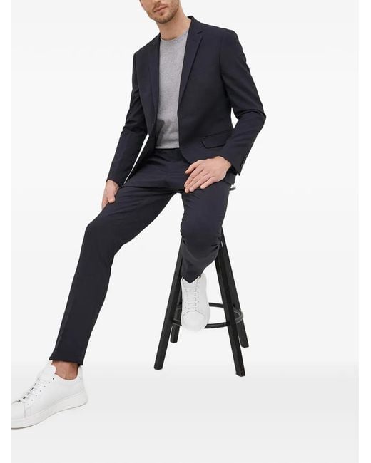 Lindbergh Blue Button-Up Suit for men
