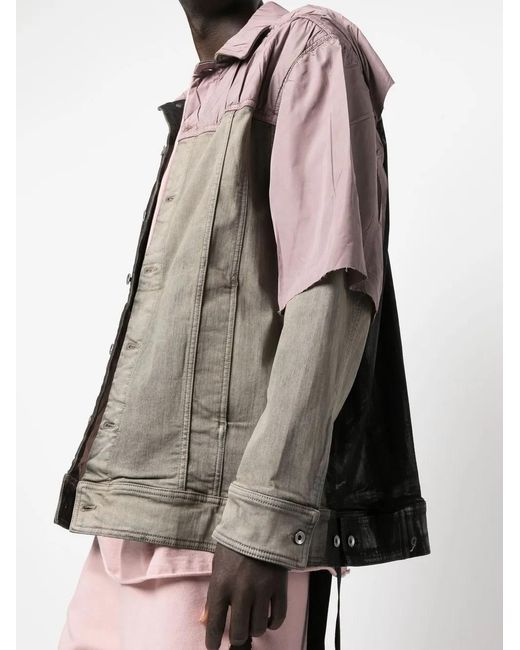 Rick Owens Black Jumbo Worker Patchwork Jacket for men
