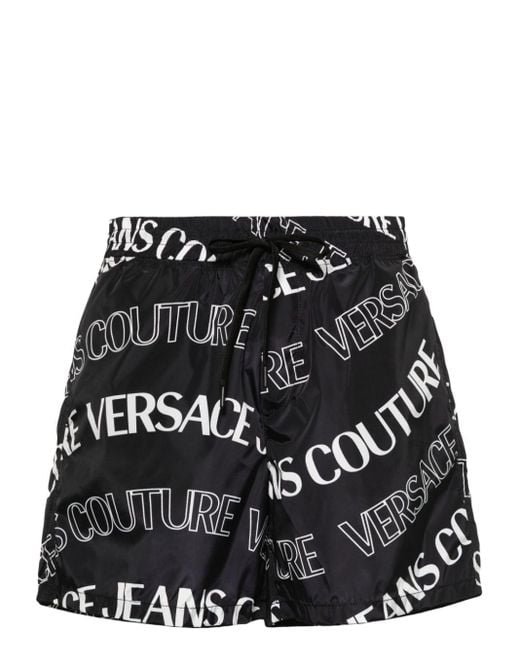 Versace Badeshorts mit Logo-Print in Black für Herren