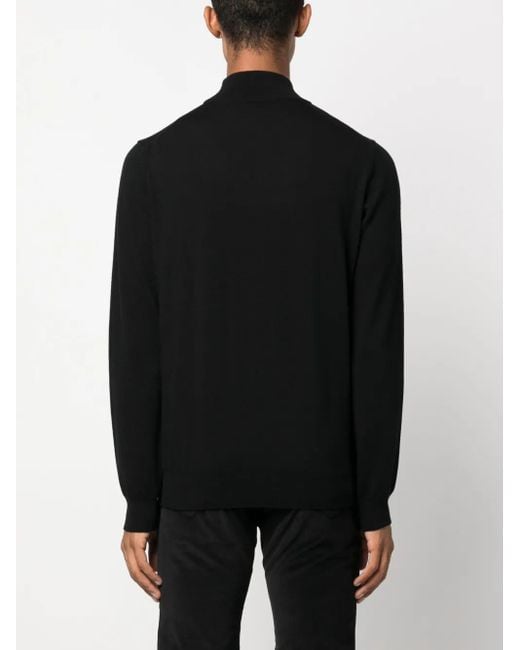 Corneliani Black High-Neck Virgin-Wool Jumper for men