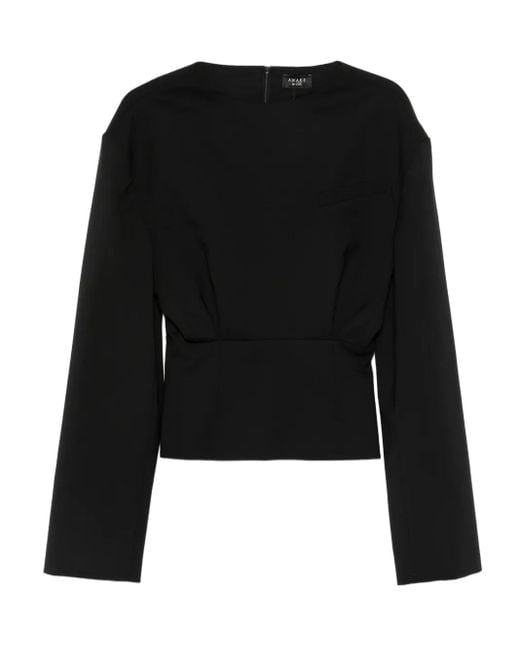 A.W.A.K.E. MODE Black Round-Neck Top