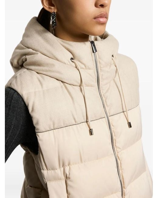 Peserico Natural Hooded Quilted Vest