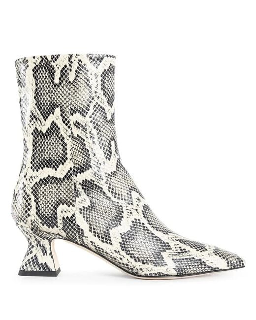 Aeyde White Gemusterte Regal Stiefel