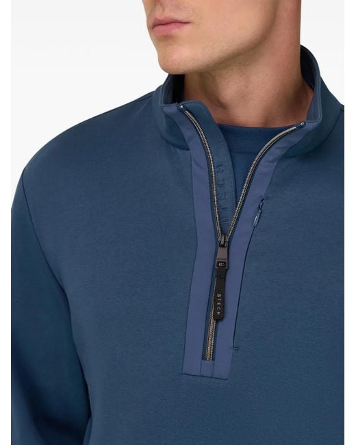 Boggi Blue Half-Zip Scuba Sweatshirt for men