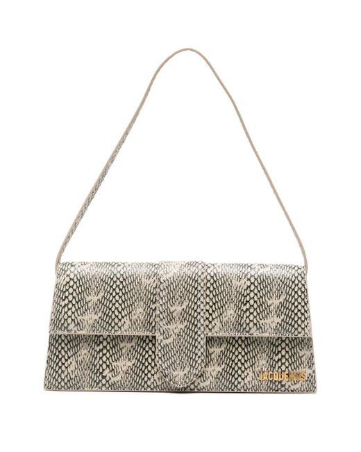 Borsa A Spalla Con Effetto Serpente di Jacquemus in Gray