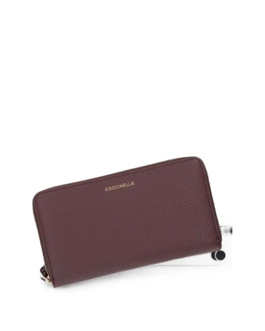 Coccinelle Purple Leather Zip-Around Wallet