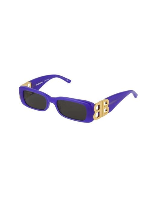 Balenciaga Blue Rectangle-Frame Sunglasses